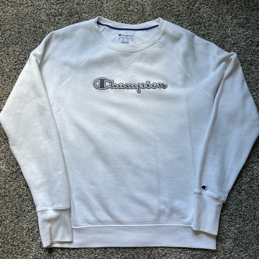 Champion White Sweatshirt Classic Comfort